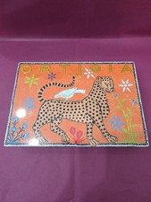 Ortigia Sicilia Cheetah Leopard Tin Flip Top Jewelry Trinket Box Storage Case 8