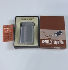 VTG Bentley Butane Lighter Automatic Pipe Lite Silver No. 960 w/ Box NEW NOS WOW picture