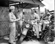 WAAC with Military Police MP Harley-Davidson Motorcycle 8X10 WWII WW2 Photo 22a picture