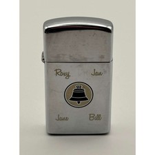 Vintage 1962 Zippo Slim Bell Telephone Logo Personalized Chrome Lighter USA Used picture