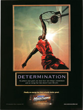 2005 Snickers Marathon Energy Bar Print Ad Basketball Slam Dunk Determination AD picture
