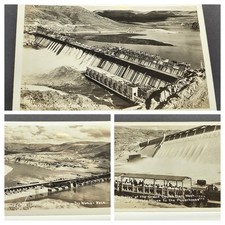 3 RPPC's ~ Grand Coulee Dam. Trolley on the Columbia River in Washington State picture