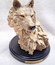 Wellington Grey Wolf Driftwood Style Wilderness Realistic Sculpture Wood Base 8