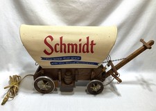 Vintage SCHMIDT BEER Covered Wagon Lamp Sign Advertising Works Great Complete picture