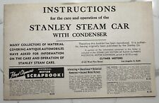 Instructions for the care and operation of the Stanley Steam Car With Condenser picture