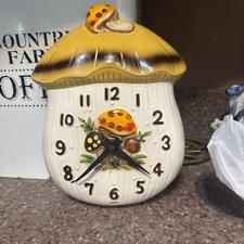 Sears Roebuck Merry Mushroom Wall Clock Japan Ceramic Cottagecore NON-WORKING picture