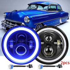 Fit CHEVROLET Bel Air 1953 1954 1955 1956 1957 7'' LED Headlights Hi/Lo Blue DRL picture