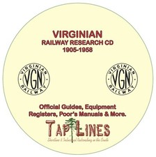 VIRGINIAN RY OFFICIAL GUIDES, EQUIPMENT REGISTERS & RESEARCH SCANNED TO CD picture