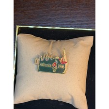 Vintage Atlanta 1996 Olympic Games Rhythmic Gymnastics Enamel Lapel Pin Gold picture