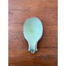 Frankoma 4Y Lazy Bones Prairie Green Spoon Rest Spoon Holder Vintage 50s 60s MCM picture