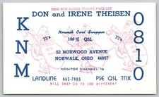 Vintage QSL Postcard Don & Irene Theisen Norwalk Ohio CB Radio B46 picture