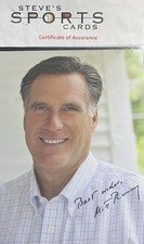 Governor Mitt Romney R-MA Signed 8x10 Color Photograph w/ COA & Top Loader picture