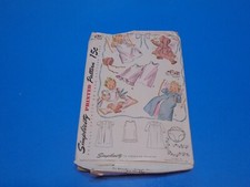 VTG 1940s Simplicity Sewing Pattern 4704 Infants Layette Wardrobe One Size picture
