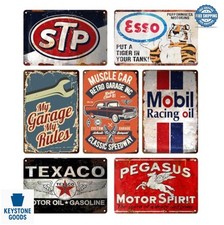 Vintage Metal Tin Signs 7 Pcs 8x12 Inch Retro Garage Man Cave Wall Decor Car picture