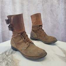 WWII US Army M-1943 Double Buckle Combat Boots Roughout Leather Size 11.5 D picture
