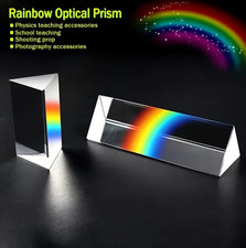 1pc Glass Optical Prism Rainbow Spectrum Light Physics Teaching Photography Tool picture