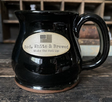 Sunset Hill Stoneware Red White & Brewed Wake The Hell Up Coffee Mug picture
