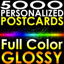 5000 4x6 PERSONALIZED Postcards Full Color UV Gloss 4
