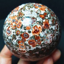 RARE 386g Natural Polished Colorful Agate Stone Ball Healing Madagascar A4886 picture