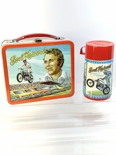 Vintage 1974 Evel Knievel Aladdin Metal Lunch Box & Thermos-Vibrant Colors-READ picture
