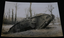 WWI Photograph British Mk IV Tank Out of Commission 4 x 6 Inch Album Removed picture