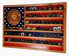Texas State Trooper / Police Challenge Badge Coin Display 70-100 Coins TRAD picture