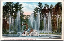 Neptune Fountain Georgian Court Lakewood NJ Vintage Postcard Eagle Pub picture