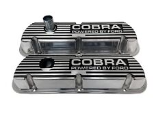 NOS - COBRA Powered by Ford Valve Covers With Breather Tube - Polished/Black Top picture