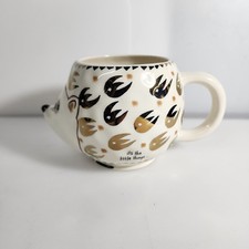 Natural Life Gold on White 24 oz Ceramic Hedgehog Cup Mug picture