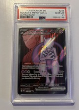 2025 Pokémon DR1 EN Team Rocket's Mewtwo ex PSA 10 Ultra Rare #213/183 picture