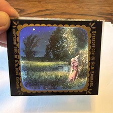 1905 G W Bond Magic Lantern Slide Woman Moonlight Scene picture