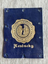 Vintage 1910 University Of Kentucky Tobacco Leather Pennant card patch 2” X 2.5” picture