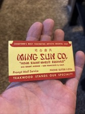 Vintage MING SUN COMPANY San Francisco Chinatown Souvenir Business Card 1948-58 picture