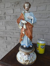 Antique French vieux paris porcelain saint joseph figurine statue picture