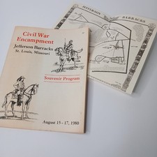 Civil War Encampment Souvenir Program Jefferson Barracks St. Louis 1980 W/ Map picture