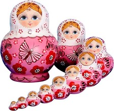 Russian Nesting Dolls for Kids Matryoshka Doll 10Pcs Handmade picture