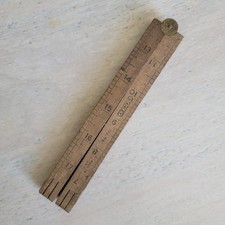 Vintage Stanley Boxwood #68 Folding Brass Boxwood Collapsible Ruler  24 Inches picture