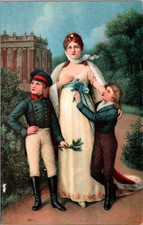 Queen Louise of Prussia w Two Sons Painting By Carl Steffeck UNP DB Postcard S31 picture