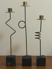 Vintage IKEA Sweden Postmodern Kräsen Candlestick Holders Ehlén Johansson picture