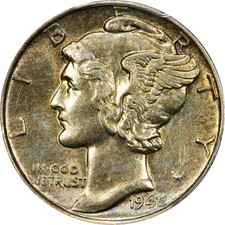 1942/1 Mercury Dime *Major Key Date, Mint Error* RARE This Nice, Choice AU+ picture