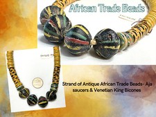 Strand Of Antique African Trade beads - Aja Saucers & Venetian King Bicones picture