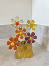 Vintage MCM Lucite Flower Retro Decor Bouquet Mid Century Orange Purple picture