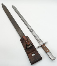 Rare SAK Swiss Model 1914 Saw Back WWII teeth Bayonet W Scabbard Neuhausen SIG picture