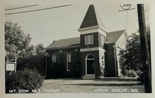 Vtg RPPC Mt Zion ME Methodist Episcopal Church Creve Coeur Missouri MO picture