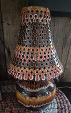 Vintage Maurice Chalvignac MCM Lamp Ceramic Mushroom Pierced FAT LAVA Drip Lava picture