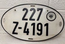 Vintage 60s 70s German Oval License Plate Foreign Auto Export Zollkennzeichen picture