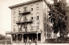 Nebraska City NE Morton House 4 Story Hotel Fire Escapes 1910 RPPC Postcard COPY picture