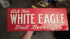 NOS Vintage Red Eagle Fruit Beverages Tin Sign Soda Pop Advertising Rare picture