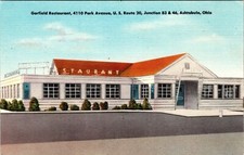 c1953 Ashtabula Ohio Garfield Restaurant Diner Vintage Postcard OH US Route 20 picture
