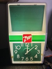 Vintage 7Up Lighted Clock NOS Never Used No Plastic Letters .SHIPS FREE IN USA picture